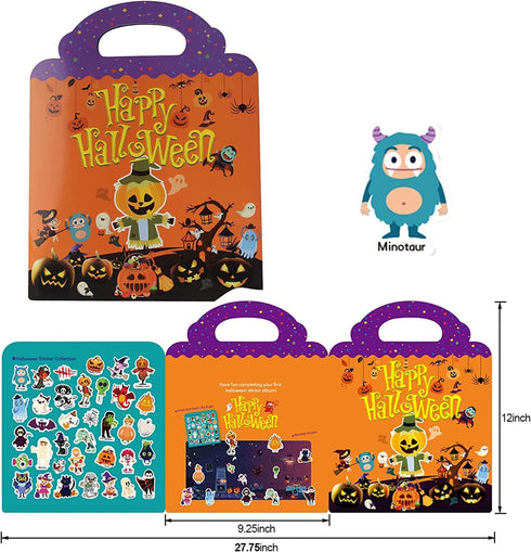 Halloween Sticker Book for Kids 2-4, Reusable Sticker Toys for 1-3 Toddlers Boys Girls Birthday Gifts, Toddler Learning Toys Halloween Educational...