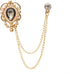 Knighthood Brooch Pin Champagne Stone with Gold Engraving Metal Crystal Chain Lapel Pin Badge Coat Suit Jacket Wedding Gift Party Shirt Collar Lap...