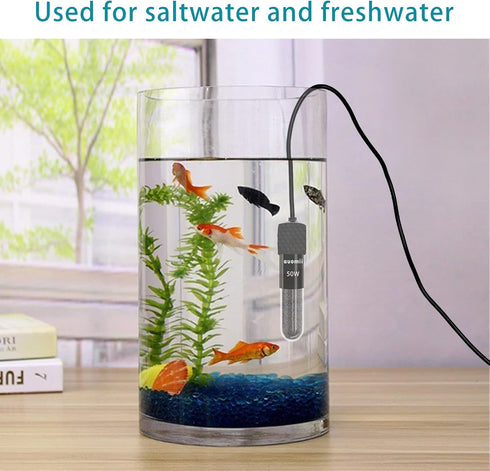 Small Submersible Aquarium Heater,Adjustable Mini Fish Tank Heater 25/50/100/150/200/300 Watts with External Temperature Controller, LED Display, ...