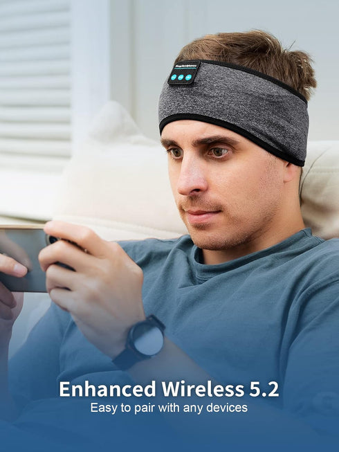 Wireless Sports Headband, Ultra-Long Play Time Sleeping Headphones, Headband Headphones Built in Speakers Perfect for Sleep, Workout, Tennis, Yoga...
