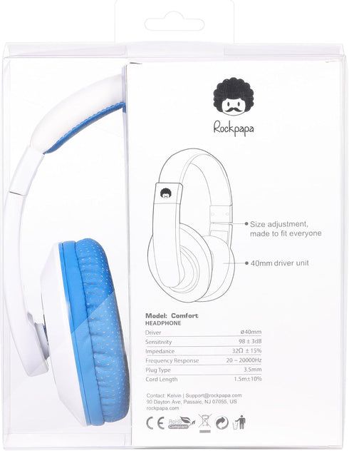 rockpapa Comfort Kids Headphones for School, Lightweight Childrens Boys Girls Teens Over-Ear Headphones Wired 3.5mm for CD DVD Player Tablet Phone...