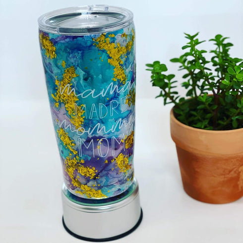 4" LED Rotating Display Base for Crystals Glass Art, Colorful Light Rotating Crystal Display Base Stand, Cup Display Stand Turner for Tumbler Cup...