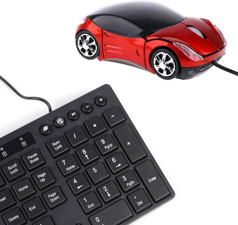 PCTC Cool Sport Car Shape USB Wired Optical Mouse for Laptop or Office Desktop,Ergonomic,1000DPI 2 Headlights 3 Buttons Office Home School Gift (R...
