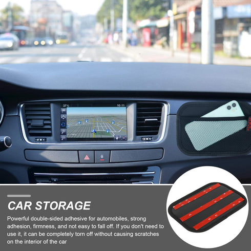 VICASKY 2pcs Car Net Pocket Side Clutter Scattered Storage Pocket Pouch Phone Holder Mini Car Sticky Organizer Mesh Pocket for Car, Car Seat Gap I...
