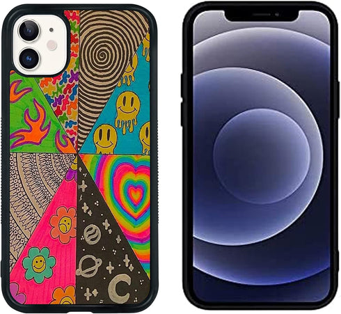 Hippie Indie Pattern Case for iPhone 11, Colorful Tie Dye TPU Silicone Protective Cover Compatible for iPhone 11 6.1 inches (Hippie)...