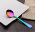Berglander Rainbow Soup Spoon, 6 Pieces Stainiess Steel Titanium Plating Multicolor Soup Spoons, Colorful Round Spoons, Pack of 6...