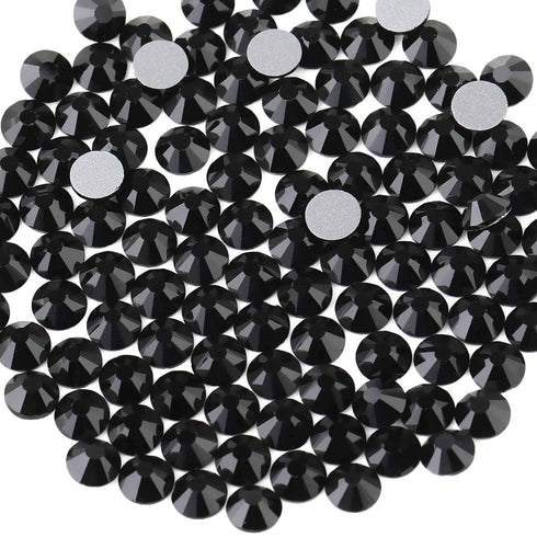 beadsland Flat Back Crystal Rhinestones Round Gems, Black (4.6-4.8mm) SS20/1440pcs...