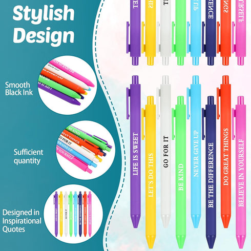Funny Word Pens Set Inspirational Pens Congrats Grad Motivational Pens, Spoof Fun Ballpoint Pen Set, Novelty Negative Positive Pens Funny Coworker...