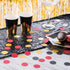 Glitter Confetti Circles Table Decoration and Wedding Party Decoration, 1.2’’ in Diameter (gold glitter, black, red,300pc)...