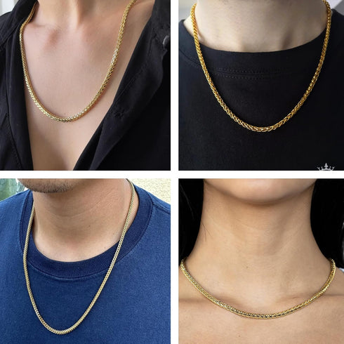 Jabogrii 16.4 Feet Stainless Steel Wheat Chain Bulk Gold Plated Chain for Jewelry Making DIY Jewelry Supplies for Women Necklace Bracelet…...