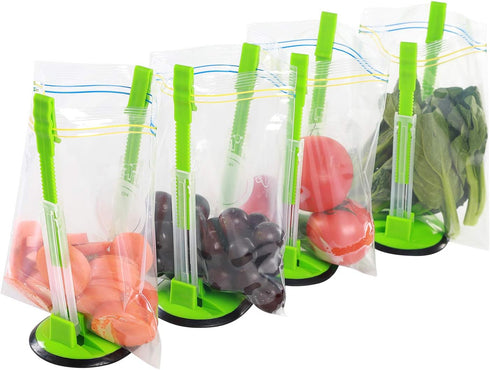 Baggy Rack-Pack of 2 Bag Holder for Plastic Bags, Plastic bag bracket, No-hands Food Storage Bag Holders...