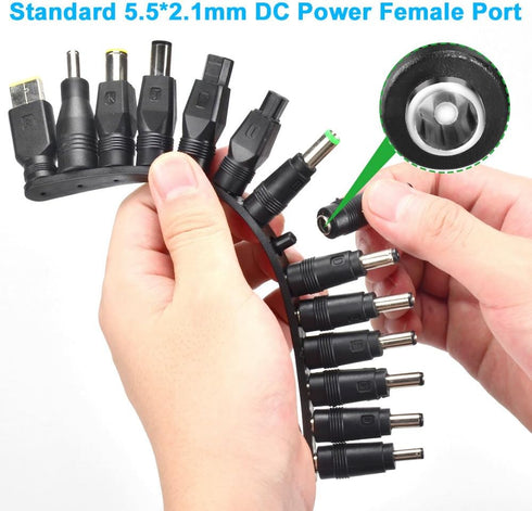 aceyoon 38 PCS Universal Laptop DC Power Adapter Tips 5.5 mm x 2.1 mm DC AC Power Adapter Kits Connector for Thinkpad Power Supply Plug Jack Sets...