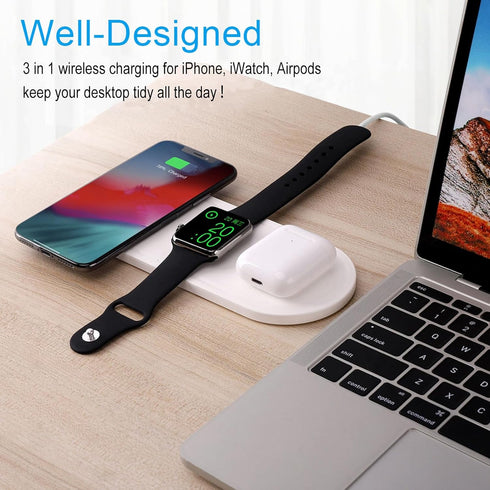 3 in 1 Wireless Charger for iPhone, Apple Watch, AirPods...