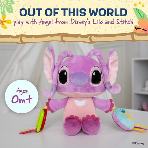 Kids Preferred Disney Baby Lilo and Stitch Angel On The Go Activity Toy with Teether Rings, On The Go Clip, Crinkle Texture, and Mirror...