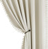 Treatmentex Pompom Window Curtain Panels Natural 45" Long Small Window Curtain Ivory Curtain Drapes for Basement Laundry Room Darkening Curtains 2...