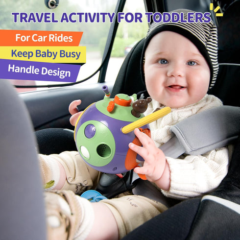 Baby Busy Learners Activity Cube Montessori Toddler Toys for 1-3 Year Old,17-in-1 Travel Activities Educational Learning Baby Toys for 6 12 18 Mon...