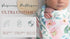 Newborn Floral Print Blanket Baby Stretch Wrap Swaddle Blanket Receiving Blanket with Matching Headband and Beanie (Green and Pink)...