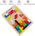 Wooden Puzzles Blocks Brain Teasers Toy Russian Tangram Colorful Jigsaw Game Montessori Intelligence STEM Preschool Educational Gift for Baby Todd...