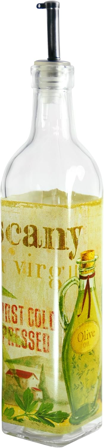 Grant Howard Olive Oil & Vinegar Glass Cruet, 16 oz, Multicolored...