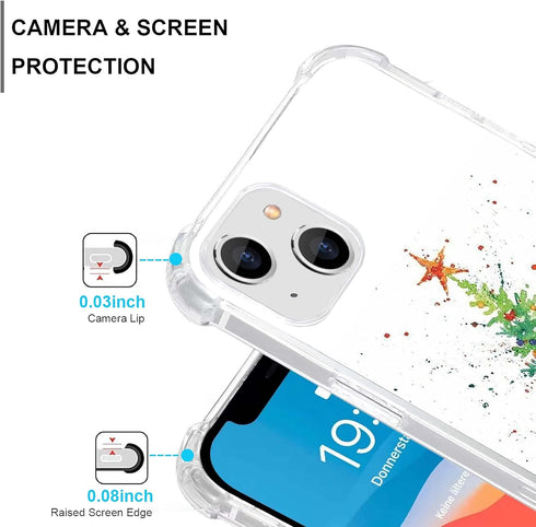 Watercolor Christmas Tree Case Compatible with iPhone 13, Winter Christmas Painting Case for iPhone 13, Unique TPU Protective Phone Case...