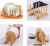 2Pcs Home Kitchen Natural Bamboo Slip Drain Dish Rack, Bamboo Wood Plates Rack/Pans/Cups Dish Rack...