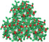 100 Pack Christmas Holly Leaves and Berries Appliques Laser Confetti Fabric Embellishment for Tree, Stocking, Scrapbook, Wreath, Cards Decorations...
