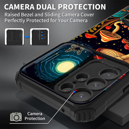 for Samsung Galaxy S23 Ultra Case,Galaxy S23 Ultra 5G Phone Case with Sliding Camera Cover & Kickstand Dual Layer Hard PC Soft TPU Shock Proof Cas...