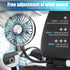 Car Fan, 12V Cooling Fans for Backseat with Little Night Light, Headrest 360° Rotatable Dual Head Back Seat Fan 3 Speed Adjust Vehicles Rear Seat ...