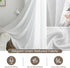 Melodieux White Semi Sheer Curtains 63 Inch Length for Bedroom Living Room, Farmhouse Linen Texture Light Filtering Home Office Shiny Sheer Drapes...
