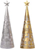 Juegoal 11.6 Inch Lighted Christmas Table Decorations with Star, Cone Shaped 10 LED Lights Battery Operated, Indoor Xmas Holiday Wedding Party Tab...