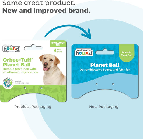 Outward Hound by Planet Dog Orbee-Tuff Planet Ball Blue/Green Treat-Dispensing Dog Toy, Large...