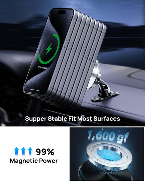 KPON for Magsafe Car Mount Charger, 15W Fast Charging Magnetic Wireless Car Charger Mount,Vent/Dashboard Phone Holder Mount for iPhone 15 Pro Max ...