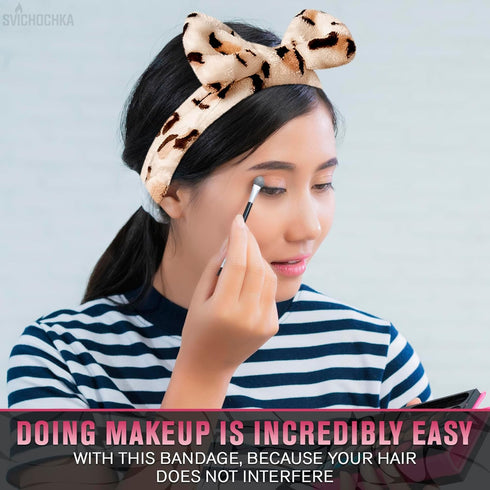 Spa Headband for Washing Face Skincare Headband - Cheetah Headband for Face Washing Makeup Headbands for Women Elastic Headbands - Makeup Hair Hea...