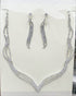 Bride Wedding Crystal Necklace Earrings Set Silver Bridal Choker Necklaces Jewelry for Women and Girls...
