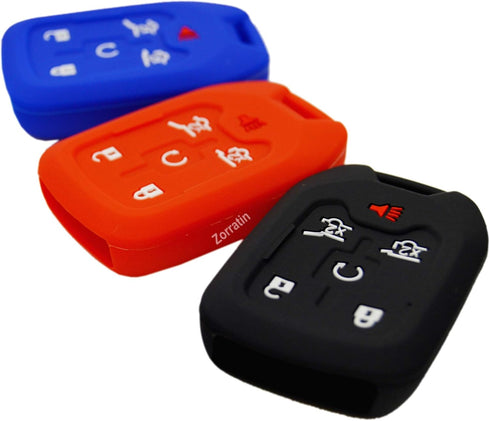 Silicone Key Fob Cover Protector for 6 Buttons Smart Key Fob Cover Case Remote Protector Skin Keyless Jacket Holder Compatible with Chevrolet Subu...