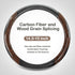 Wood Grain Steering Wheel Cover Carbon Car Steering Wheel Covers 14 1/2-15 inch with Coasters Microfiber Leather Splicing Breathable Anti-Slip Dur...