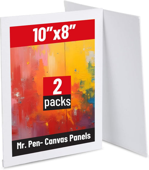 Mr. Pen- Canvas Panels, 2 Pack, 8x10 Inch, Triple Primed for Oil & Acrylic Paints, Canvas Boards for Painting, Painting, Drawing & Art Supplies, B...