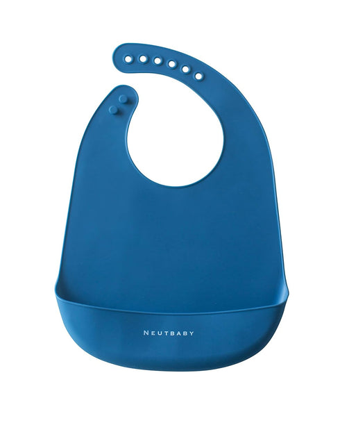 Silicone Baby Bibs | Set of 2 Light Weight Soft Easy to Clean Waterproof Adjustable Fit Baby Bibs (Navy/Powder Blue)...
