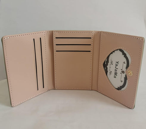 Women Wallet Small Leather Cute Dinosaur Cat Rabbit Trifold Girls Credit Card Case Holder Organizer with ID Window (Green Frog)...