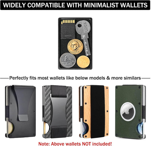 Minimalist Wallet Coin Tray for Men, Removable Coin & Key Holder for Slim Wallet, Additional Mini Accessory Tray for Metal Wallet (Plastic)...