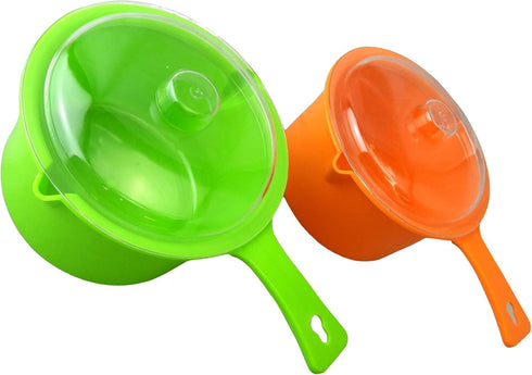 Set of 2 Microwave Saucepan With Lid Store Heat and Eat 800ml each...