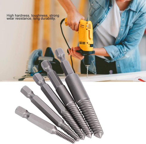 5pcs Broken Head Screw Screw Extractor Hex Handle Electric Extracting Tool Damaged Bolts Removal Tool Easy Out Kit...
