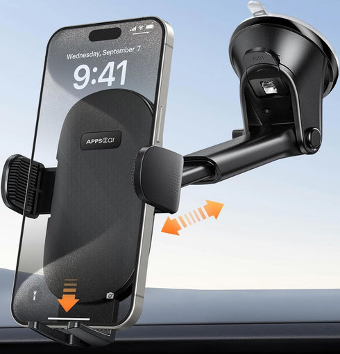 APPS2Car Car Phone Holder Mount, Dashboard/Windshield/Cell Phone Holder for Car, Compatible with iPhone, Samsung, All Phones,Black...