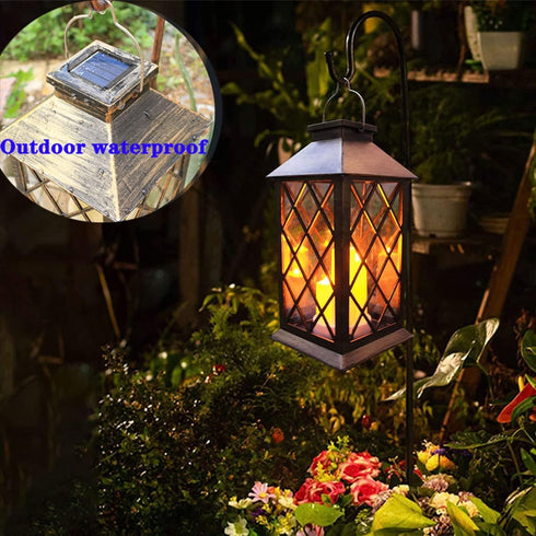 Solar Lantern Outdoor, Garden Hanging Lantern- PVC Waterproof 3 LED Flickering Flameless Candle Decorative Lights for Table,Outdoor,Party, 00-1, C...
