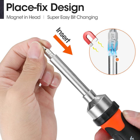 ValueMax 13-in-1 Multi-bit Ratcheting Screwdriver Set Tool All in One, Portable Multi-purpose Ratchet Screw-driver, Slotted/Philips/Torx/Square...