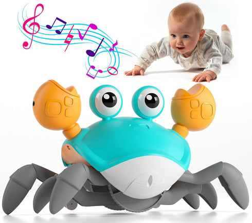 Crawling Crab Baby Toy - Infant Tummy Time Crab 3 4 5 6 7 8 9 10 11 12 Crab Toys for Babies Boy 3-6 6-12 Learning Crawl 9-12 12-18 36 Months Walki...