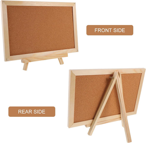 MAGICLULU Wooden Frame Message Board Pin Board for Wall Wood Easel Display Stand Memo Board Display Tripod Holder Stand Wood Tripod Easel Cork Mes...