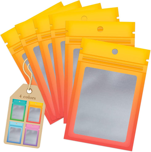 Funfery 100 Pieces Resealable Smell Proof Bags for Food Storage,Clear Cute Mylar Bags for Small Business Foil Ziplock Packaging Bags for Sample Je...