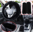 6pcs/Set Soft Fluffy Faux Wool Steering Wheel Cover & Seatbelt Shoulder Pads & Handbrake Cover & Gear Shift Cover Winter Warm Universal Fit (Black...