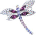 Alilang Silvery Tone Iridescent Multi Rhinestones Colorful Dragonfly Brooch Pin...
